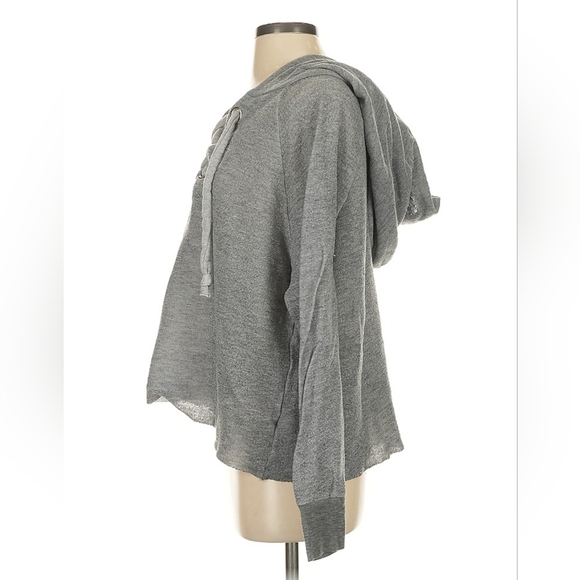 Wildfox Gray Lace-Up Hoodie Top – Size S - Picture 5 of 6